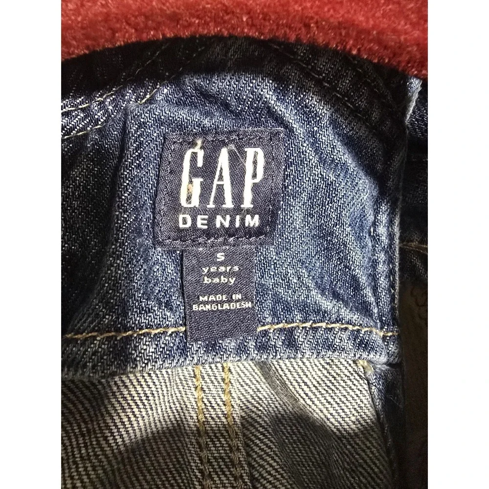 Gap Kids Denim Overalls Girls SZ 5T Cotton Adjustable Ruffled‎ Straps W/Bow